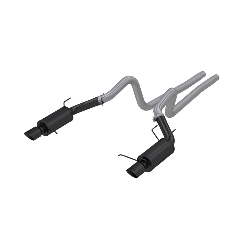 Fits 2011-14 Mustang 3_ Cat Back Dual Split Rear Street Version 4_ tips-S7258BLK